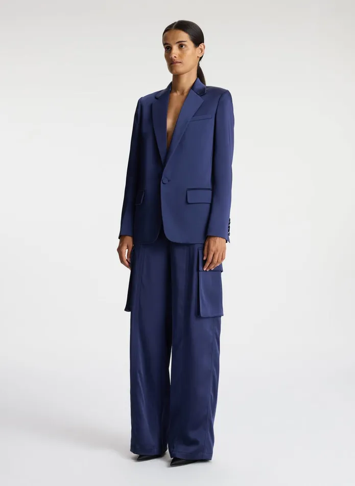 ALC Sets Axel Satin Jacket Evening Blue 8211 Women
