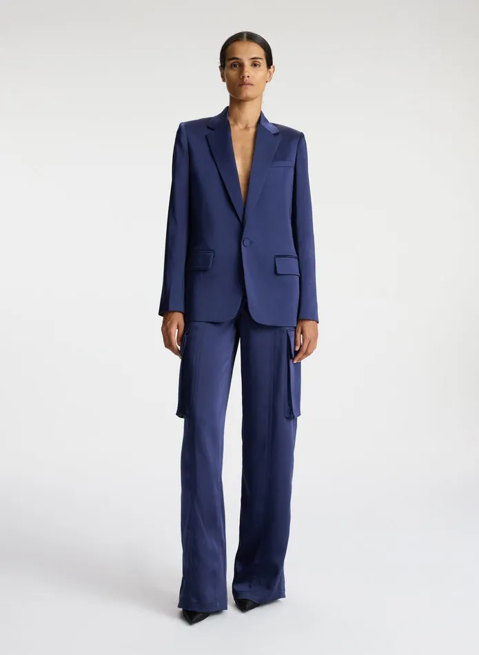 ALC Sets Axel Satin Jacket Evening Blue 8211 Women