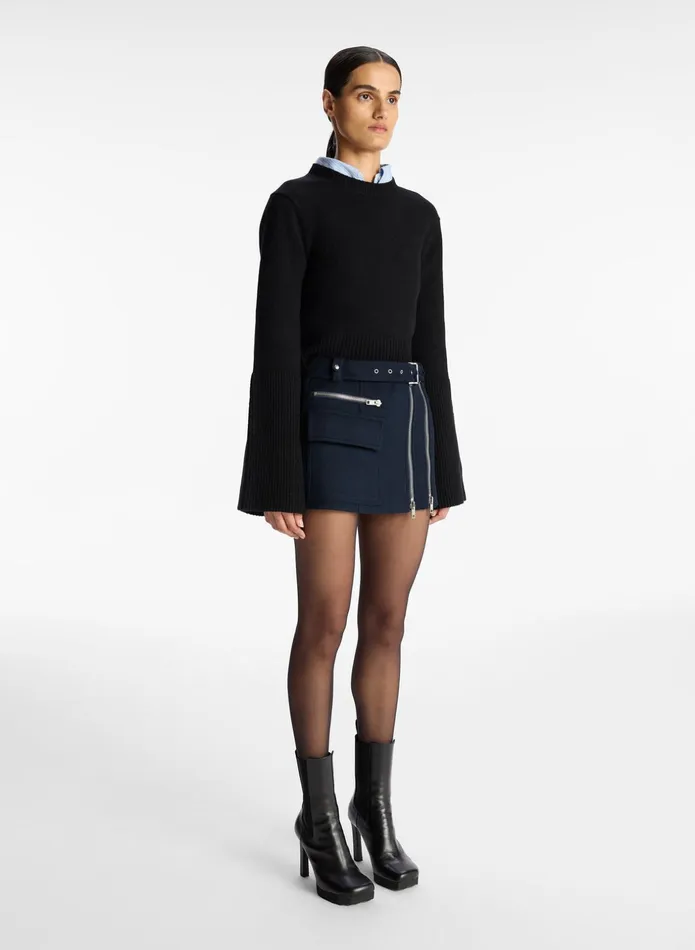 ALC Sets Christian Wool Mini Skirt Navy 8211 Women