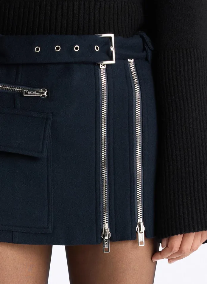 ALC Sets Christian Wool Mini Skirt Navy 8211 Women