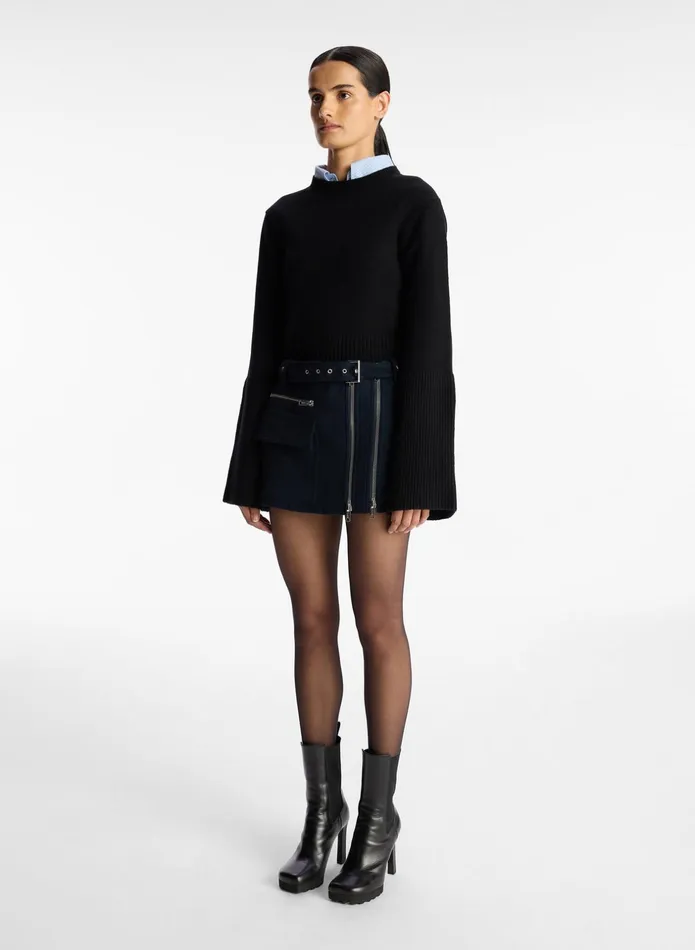 ALC Sets Christian Wool Mini Skirt Navy 8211 Women