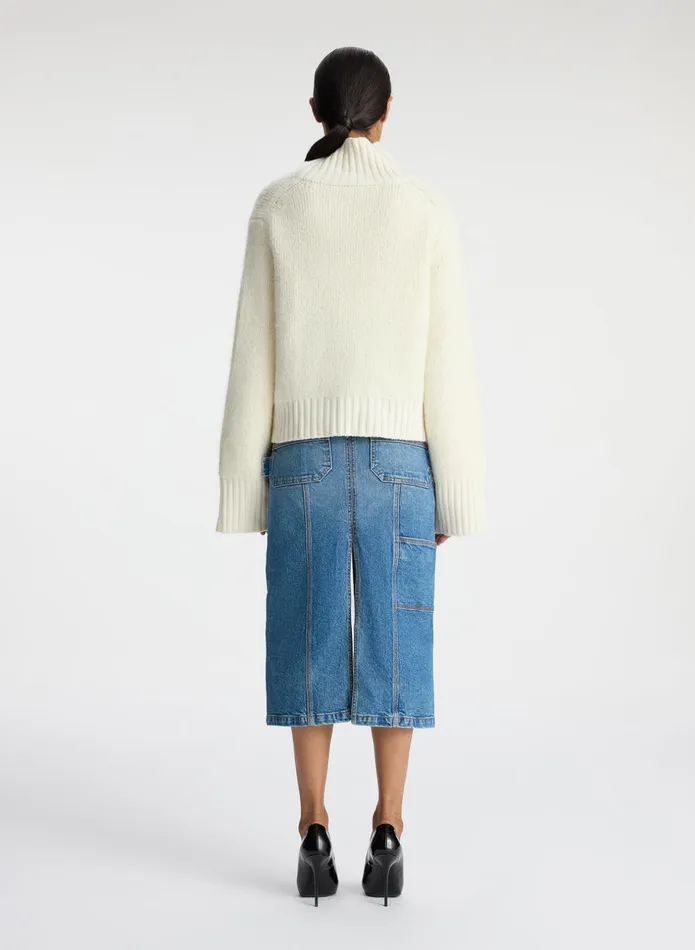 ALC Skirts Alden Stretch Denim Midi Skirt Medium Wash 8211 Women