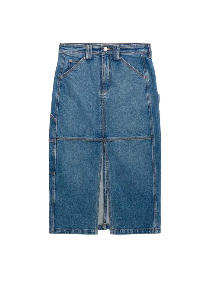ALC Skirts Alden Stretch Denim Midi Skirt Medium Wash 8211 Women