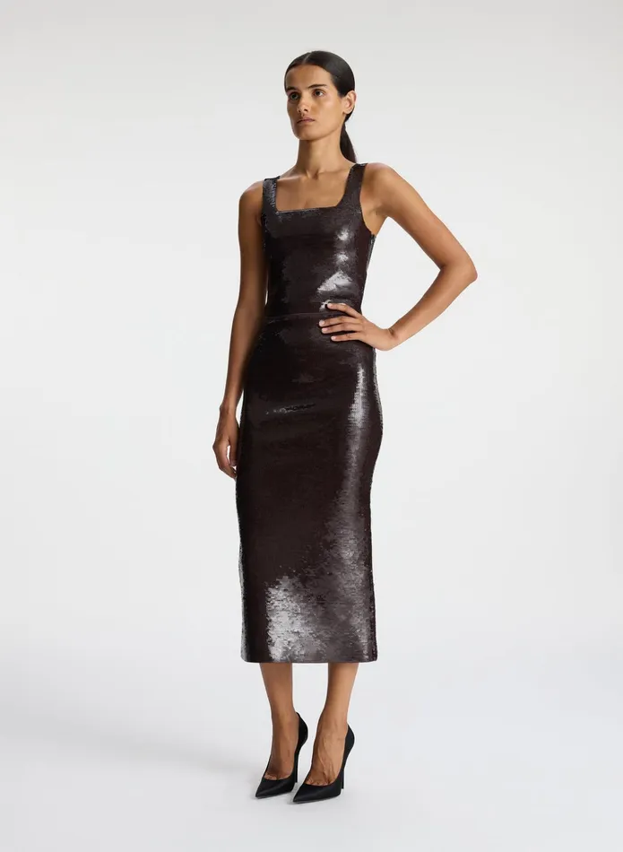 ALC Skirts Joan Sequin Knit Skirt Dark Brown 8211 Women