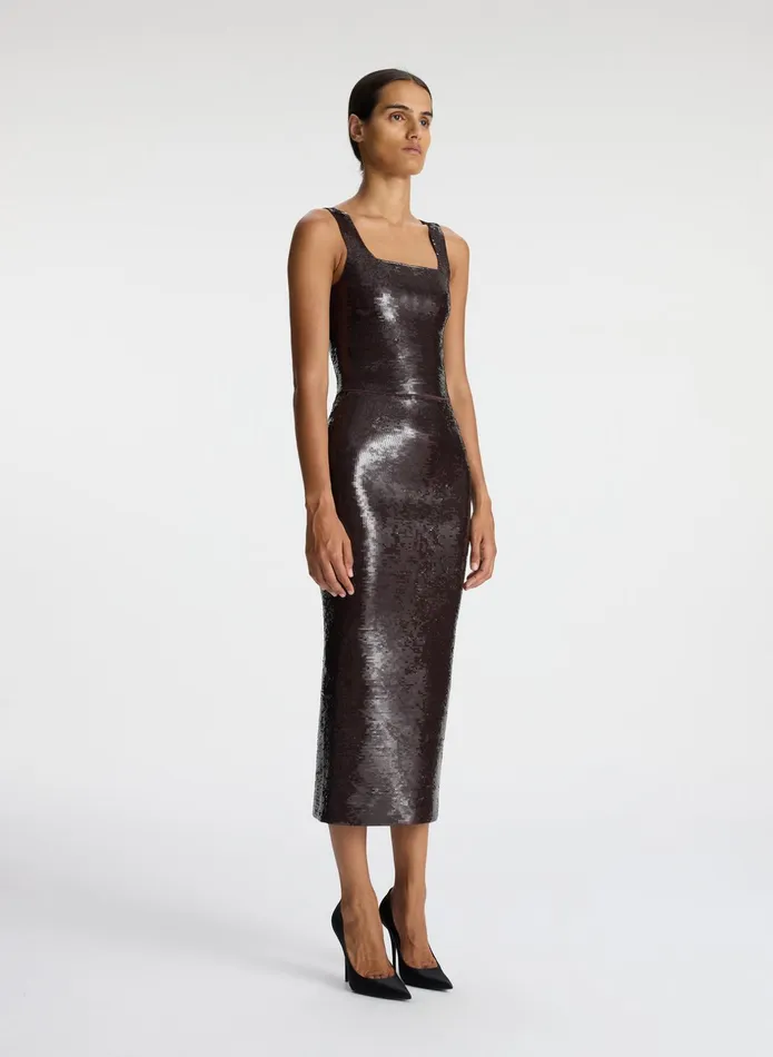 ALC Skirts Joan Sequin Knit Skirt Dark Brown 8211 Women
