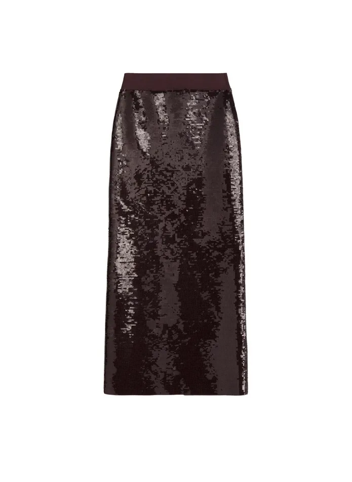 ALC Skirts Joan Sequin Knit Skirt Dark Brown 8211 Women