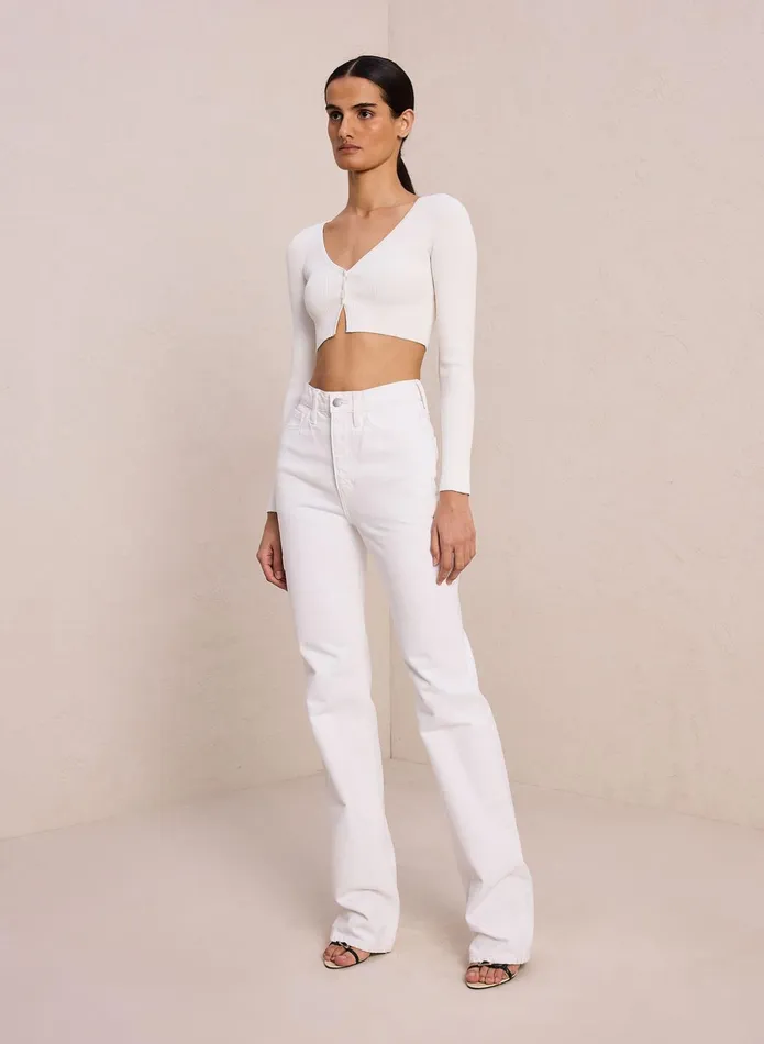 ALC Sweaters Hallie Ii Rib Knit Cardigan Off White 8211 Women