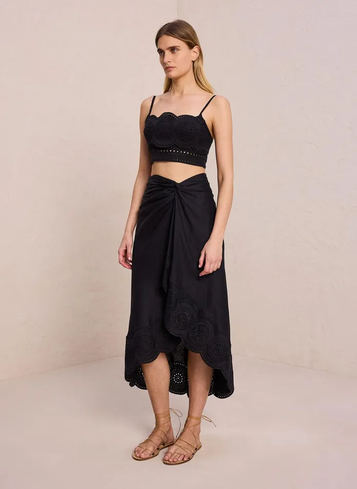ALC Tees and Tanks Positano Linen Eyelet Top Blackblack 8211 Women