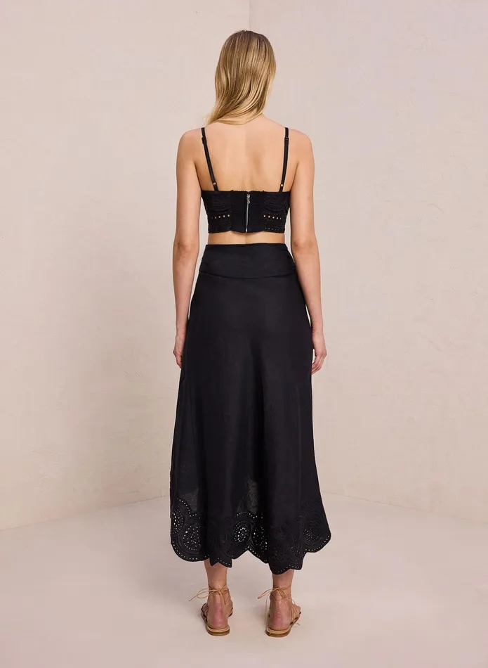 ALC Tees and Tanks Positano Linen Eyelet Top Blackblack 8211 Women