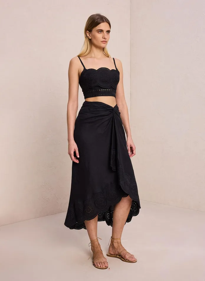 ALC Tees and Tanks Positano Linen Eyelet Top Blackblack 8211 Women
