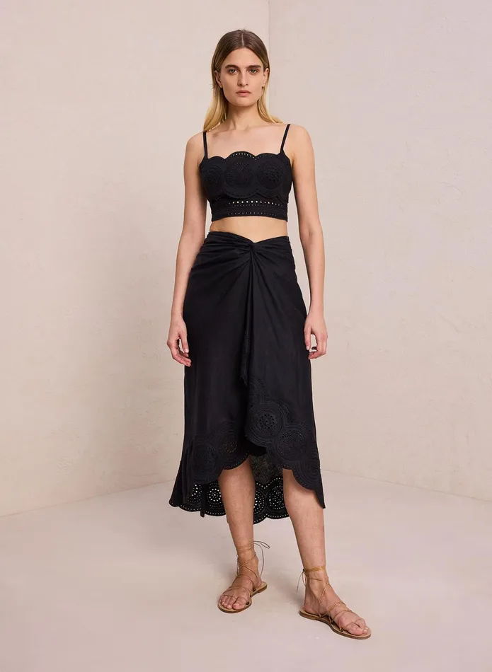 ALC Tees and Tanks Positano Linen Eyelet Top Blackblack 8211 Women