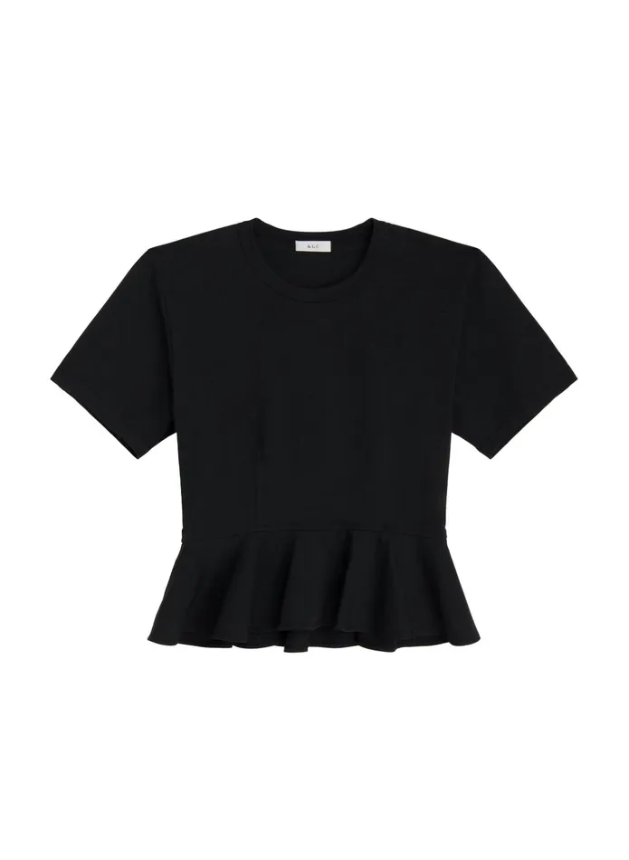 ALC Tees and Tanks Roxy Cotton Peplum Tee Black 8211 Women