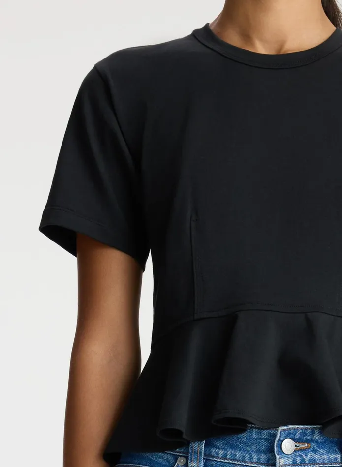 ALC Tees and Tanks Roxy Cotton Peplum Tee Black 8211 Women