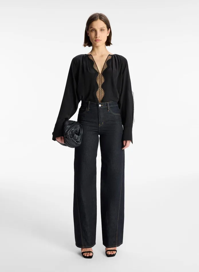 ALC Tops Carlota Silk Top Black 8211 Women