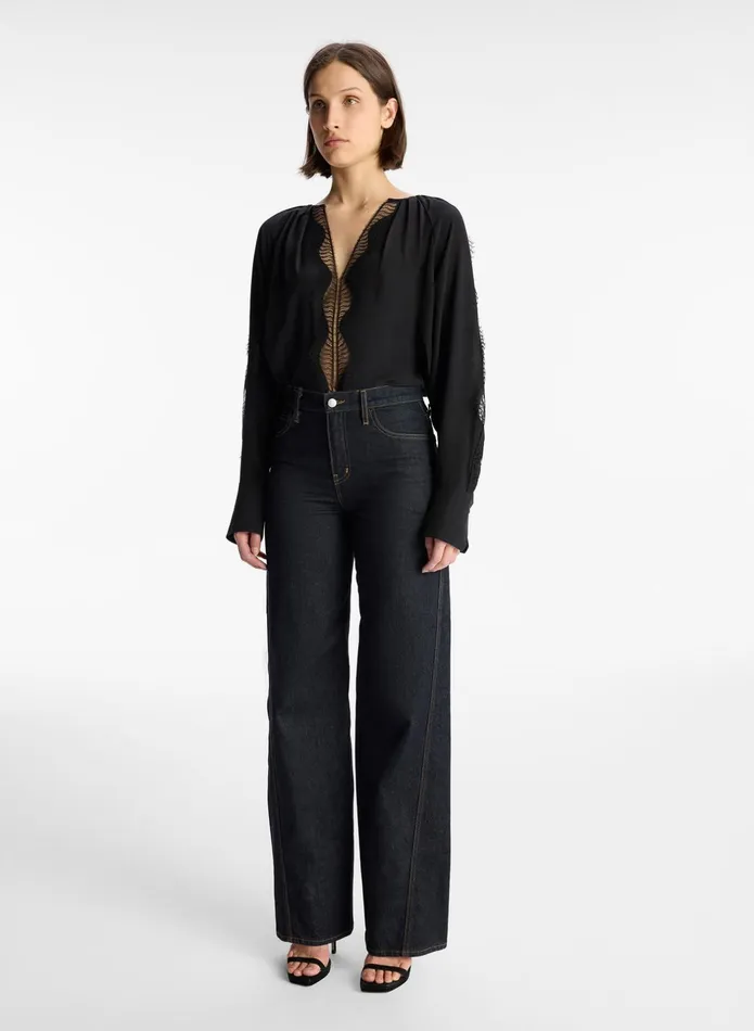 ALC Tops Carlota Silk Top Black 8211 Women