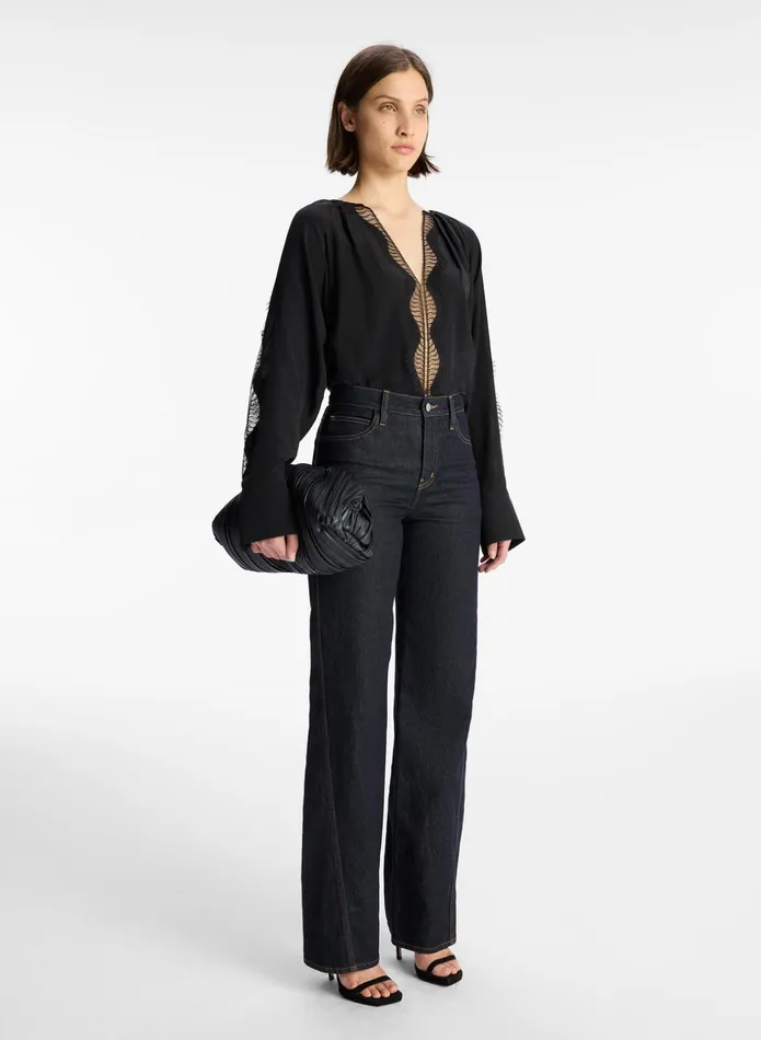 ALC Tops Carlota Silk Top Black 8211 Women