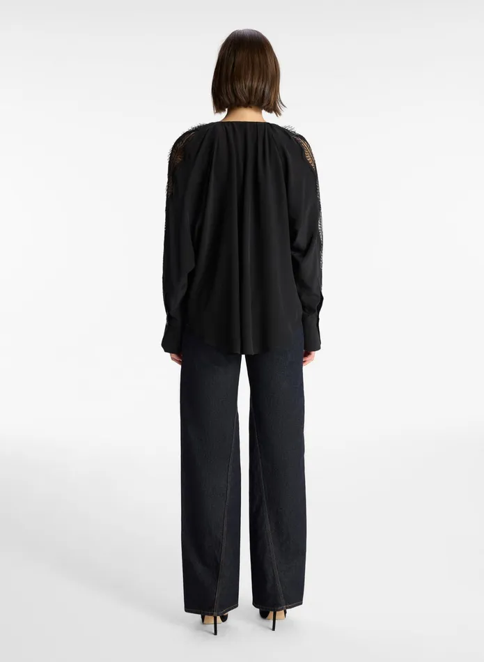 ALC Tops Carlota Silk Top Black 8211 Women
