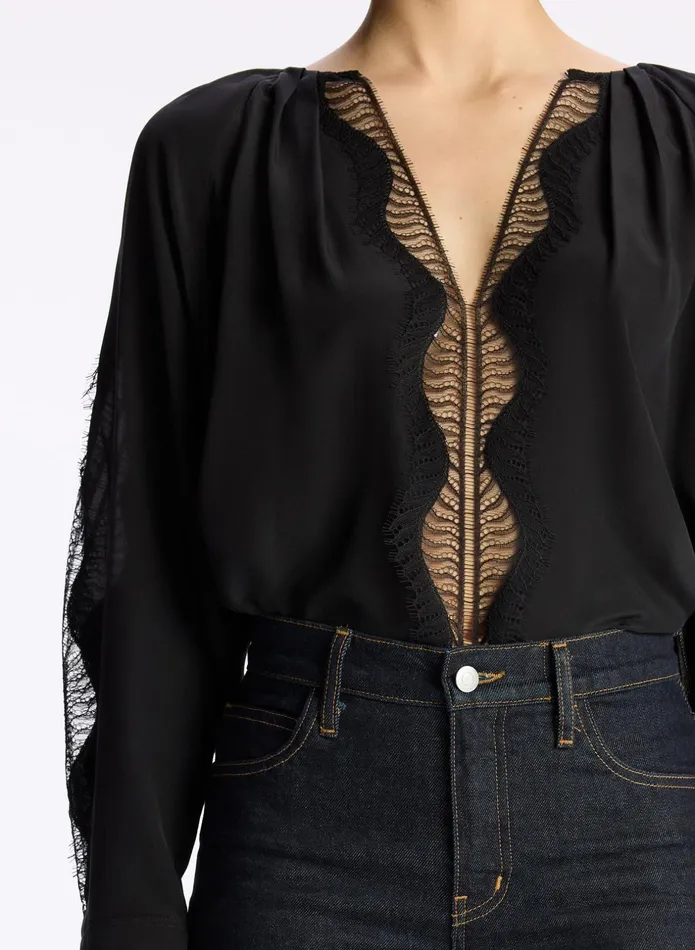 ALC Tops Carlota Silk Top Black 8211 Women