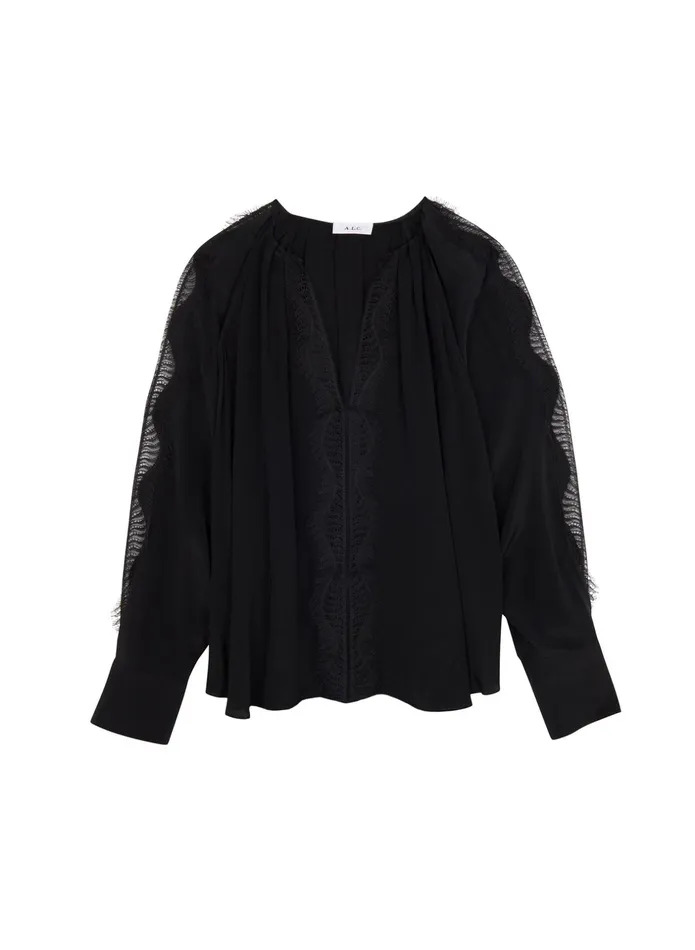 ALC Tops Carlota Silk Top Black 8211 Women