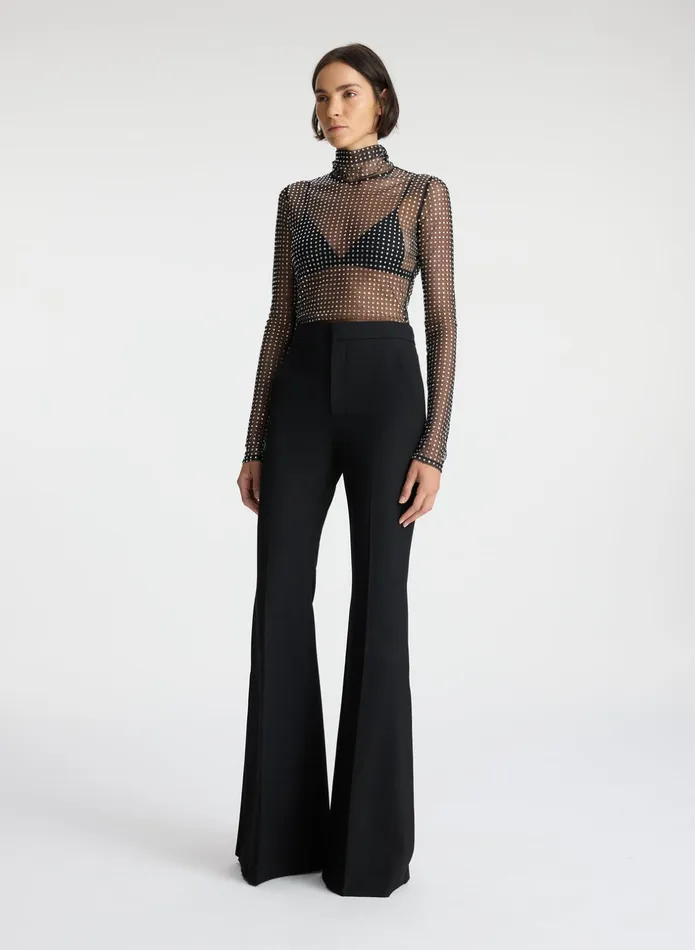 ALC Tops James Rhinestone Mesh Top Blacksilver 8211 Women
