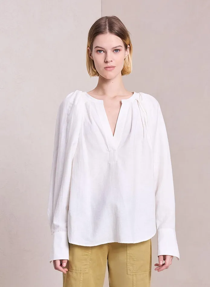 ALC Tops Nomad Cotton Linen Top White 8211 Women