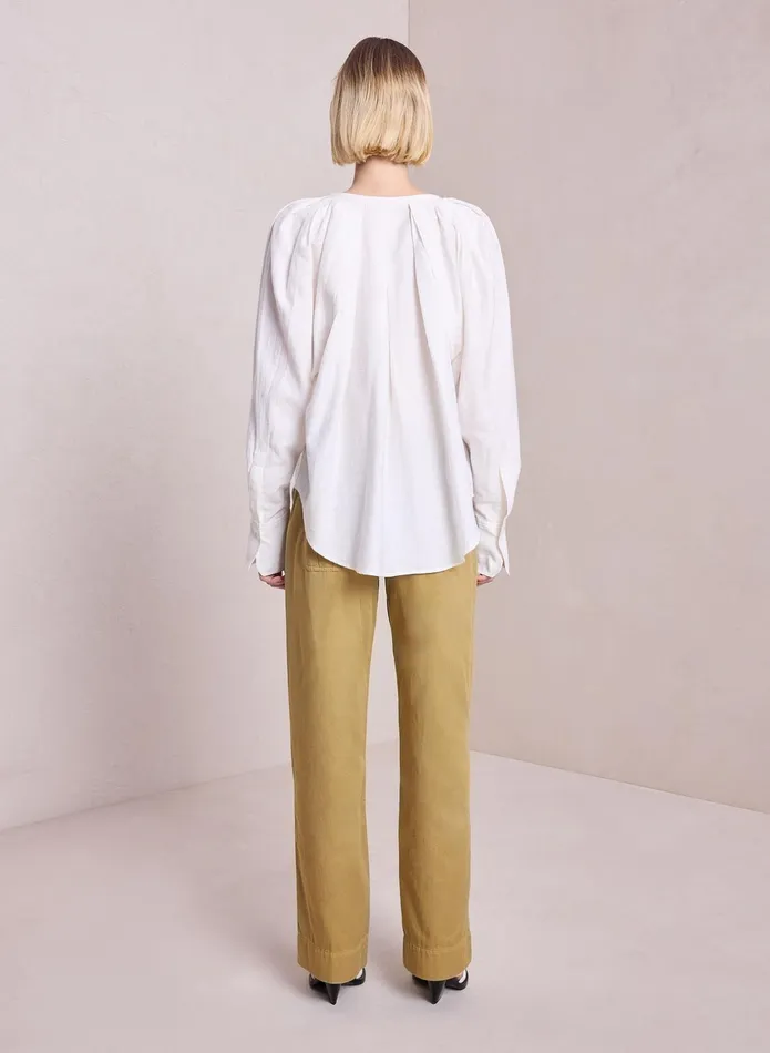 ALC Tops Nomad Cotton Linen Top White 8211 Women