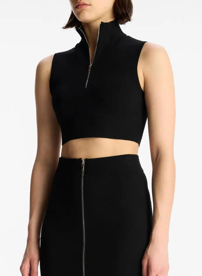 ALC Tops Pierre Cropped Knit Top Black 8211 Women