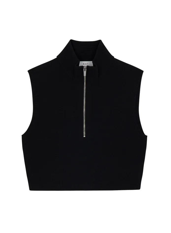 ALC Tops Pierre Cropped Knit Top Black 8211 Women