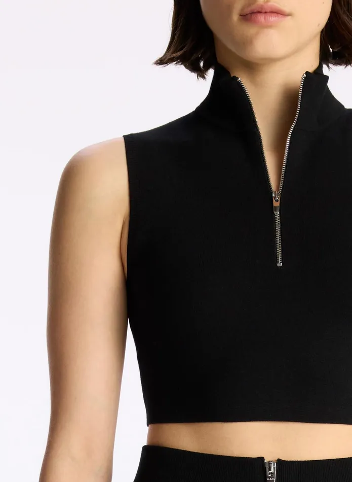 ALC Tops Pierre Cropped Knit Top Black 8211 Women