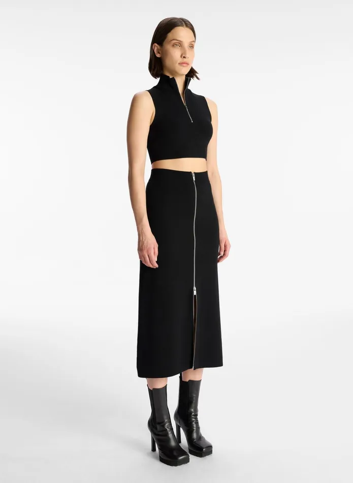 ALC Tops Pierre Cropped Knit Top Black 8211 Women
