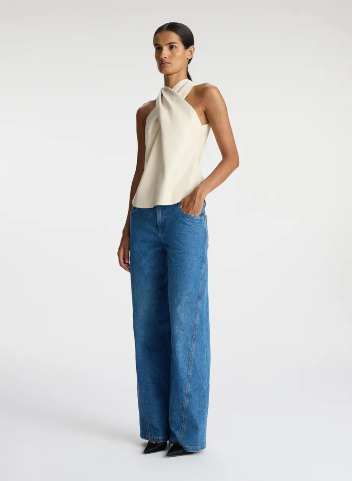 ALC Tops Quinn Vegan Leather Halter Top Mirage 8211 Women