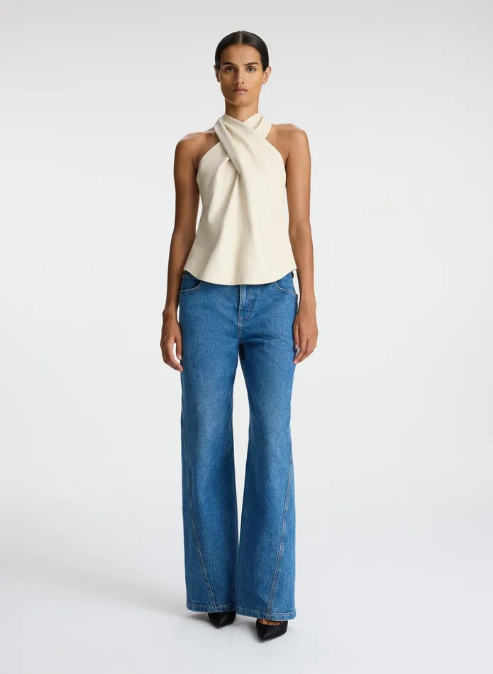 ALC Tops Quinn Vegan Leather Halter Top Mirage 8211 Women