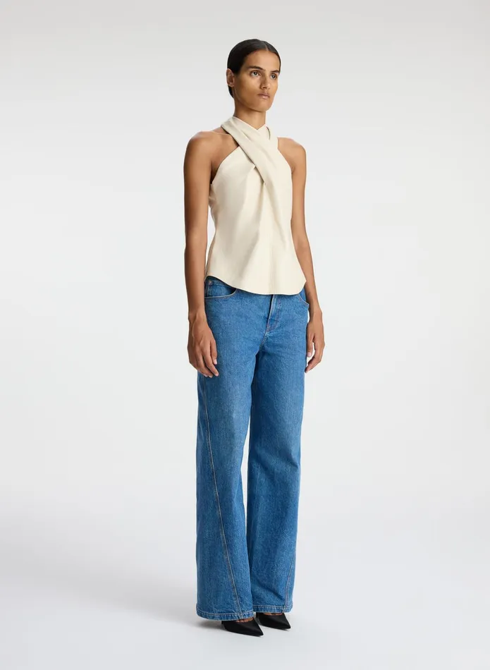ALC Tops Quinn Vegan Leather Halter Top Mirage 8211 Women