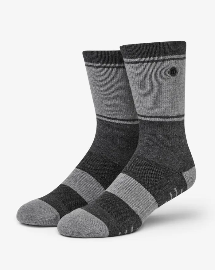 Accessories BAJA 20 CREW SOCK Heather Grey Pinstripe TravisMathew Socks