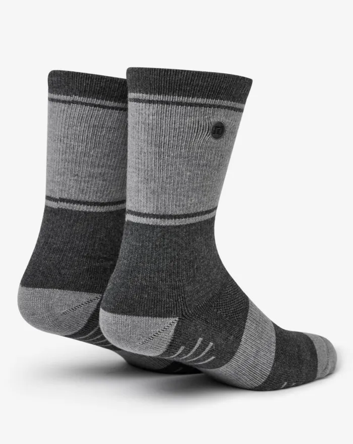 Accessories BAJA 20 CREW SOCK Heather Grey Pinstripe TravisMathew Socks
