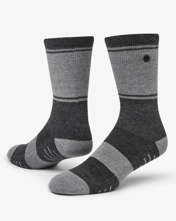 Accessories BAJA 20 CREW SOCK Heather Grey Pinstripe TravisMathew Socks