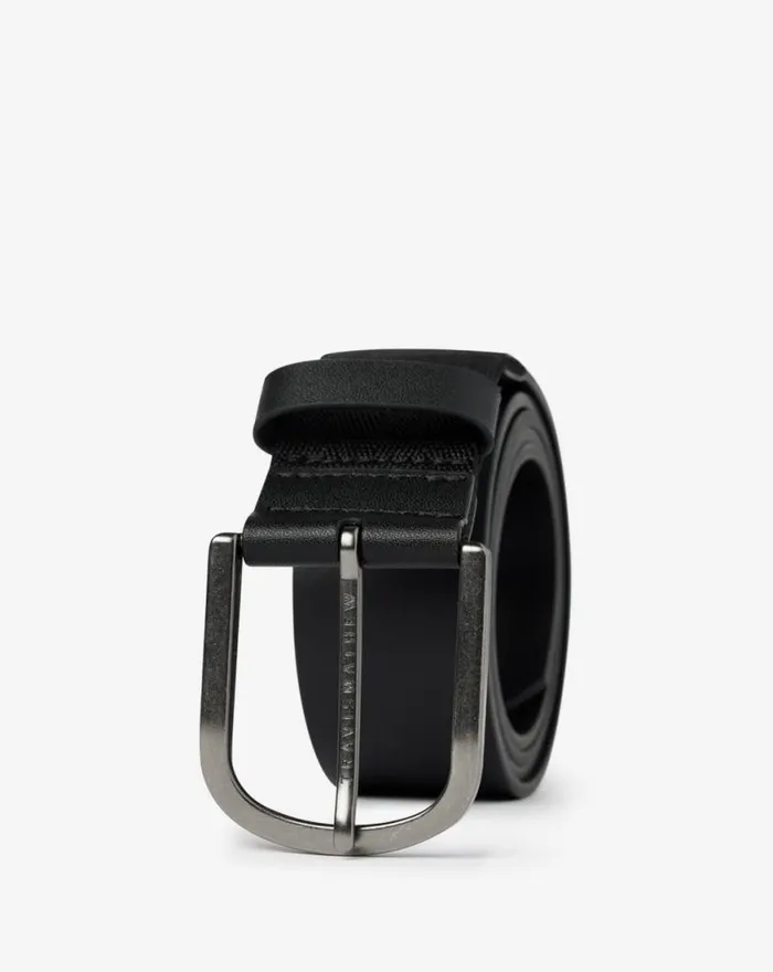 Accessories JINX 20 LEATHER HYBRID STRETCH BELT Black TravisMathew Belts