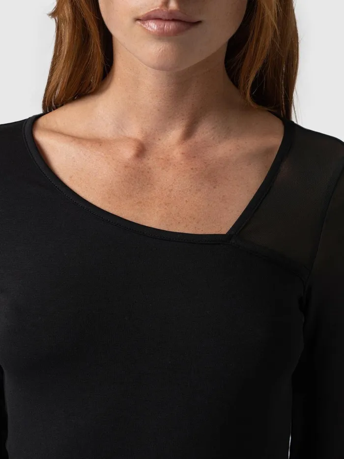 Aimee Cut Out Long Sleeve Tee 8211 Black Black Women Saint And Sofia TShirts and Tanks
