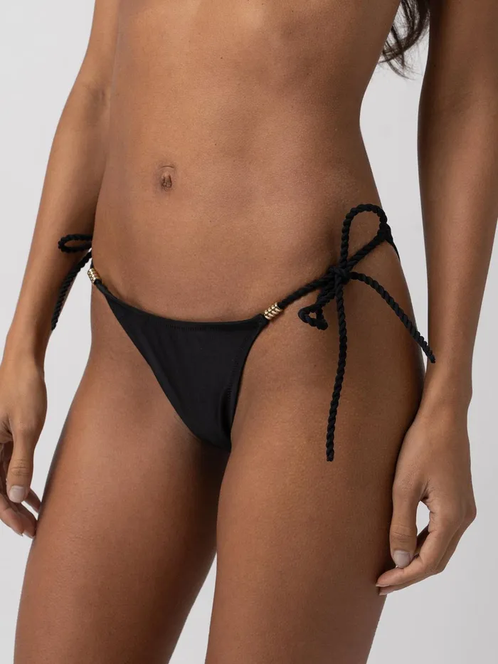 Alba Tie Side Bikini Bottom 8211 Black Black Women Saint And Sofia Swimwear