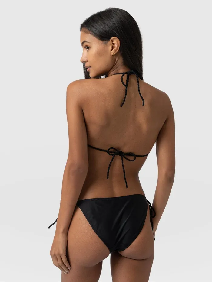 Alba Tie Side Bikini Bottom 8211 Black Black Women Saint And Sofia Swimwear