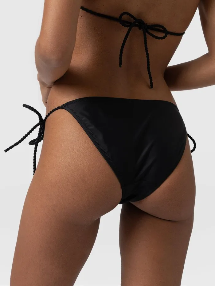 Alba Tie Side Bikini Bottom 8211 Black Black Women Saint And Sofia Swimwear