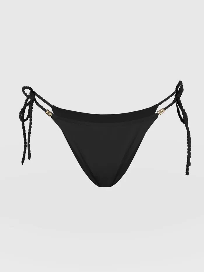 Alba Tie Side Bikini Bottom 8211 Black Black Women Saint And Sofia Swimwear