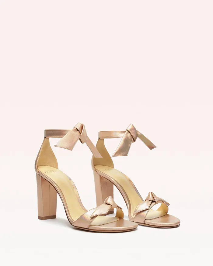 Alexandre Birman Clarita Block 90 Metallic Champagne 8211 Gold Heels Champagne Women Alexandre Birman Sandals