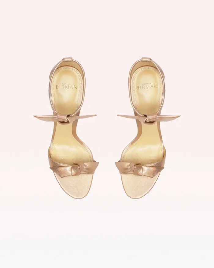 Alexandre Birman Clarita Block 90 Metallic Champagne 8211 Gold Heels Champagne Women Alexandre Birman Sandals