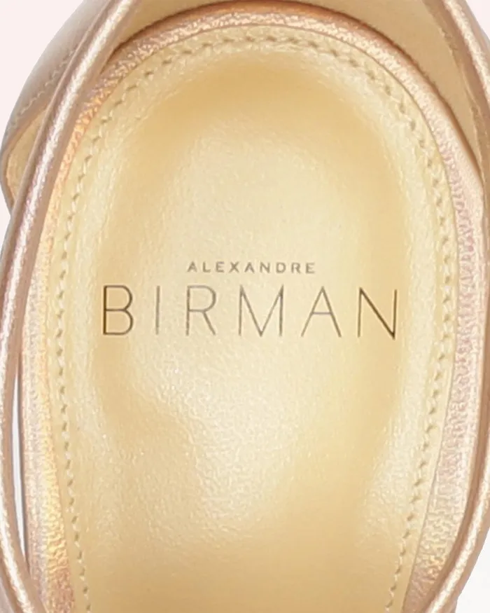Alexandre Birman Clarita Block 90 Metallic Champagne 8211 Gold Heels Champagne Women Alexandre Birman Sandals