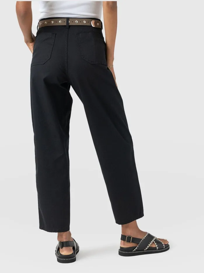 Alma Barrel Leg Chino 8211 Black Black Women Saint And Sofia Pants