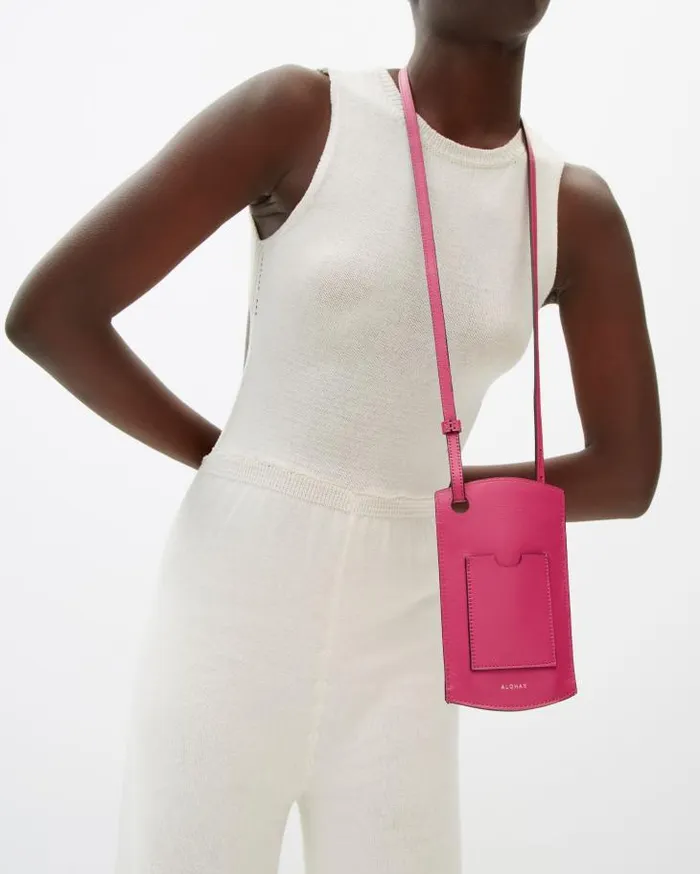 ALOHAS Bags Women Phone Pouch 8211 Pink Leather Handbag