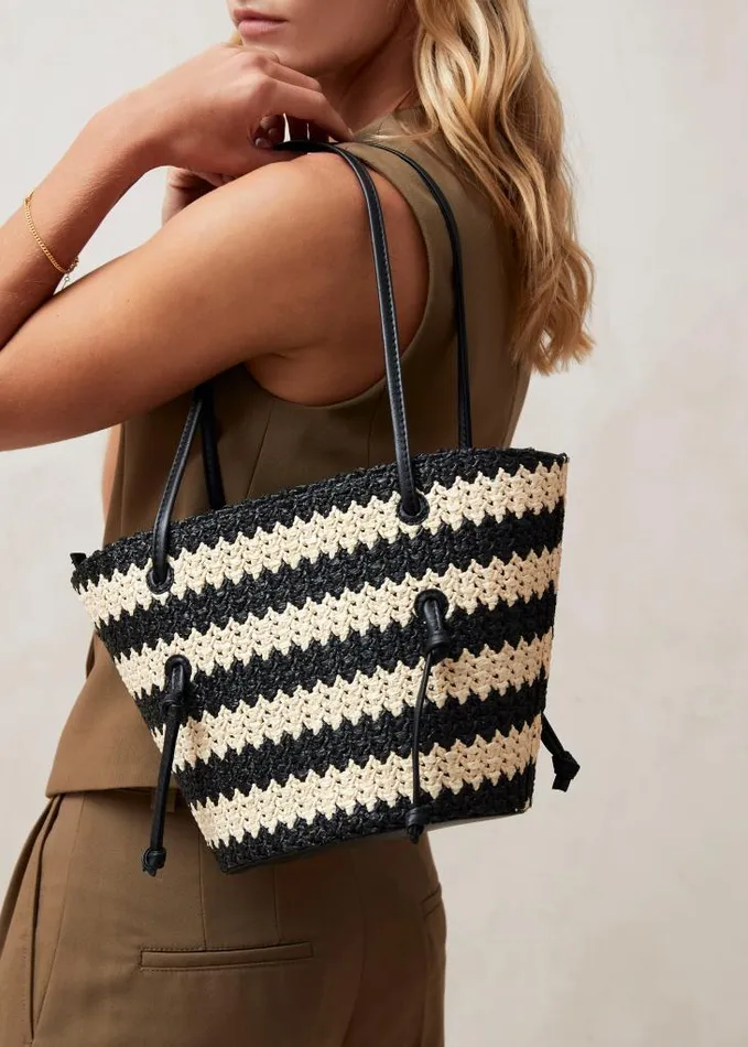 ALOHAS Bags Women The Tangle 8211 Black And Cream Crochet Shoulder Bag