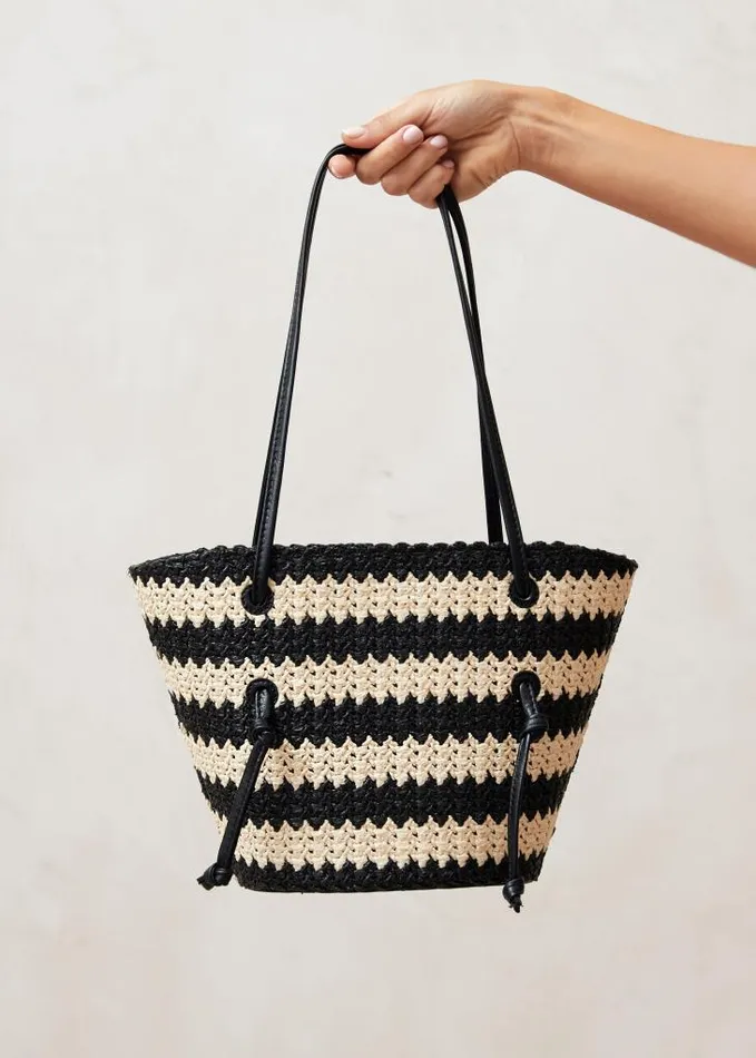 ALOHAS Bags Women The Tangle 8211 Black And Cream Crochet Shoulder Bag