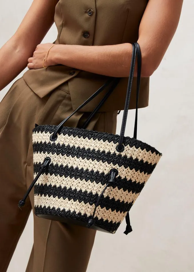 ALOHAS Bags Women The Tangle 8211 Black And Cream Crochet Shoulder Bag